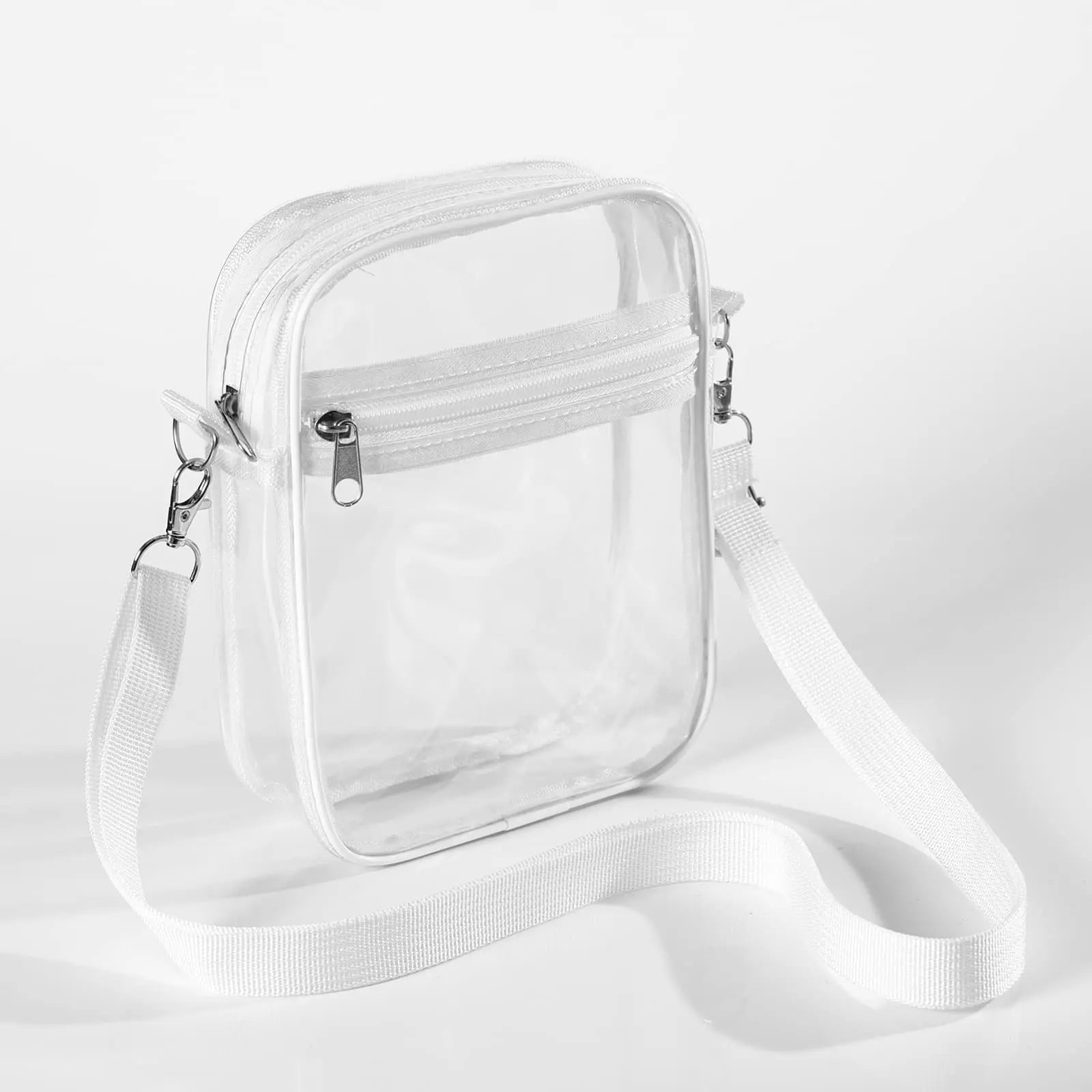 Women's Shoulder Bag PVC Concert Transparent Handbag Simple Crossbody Bag with Front Pocket Casual Handbag