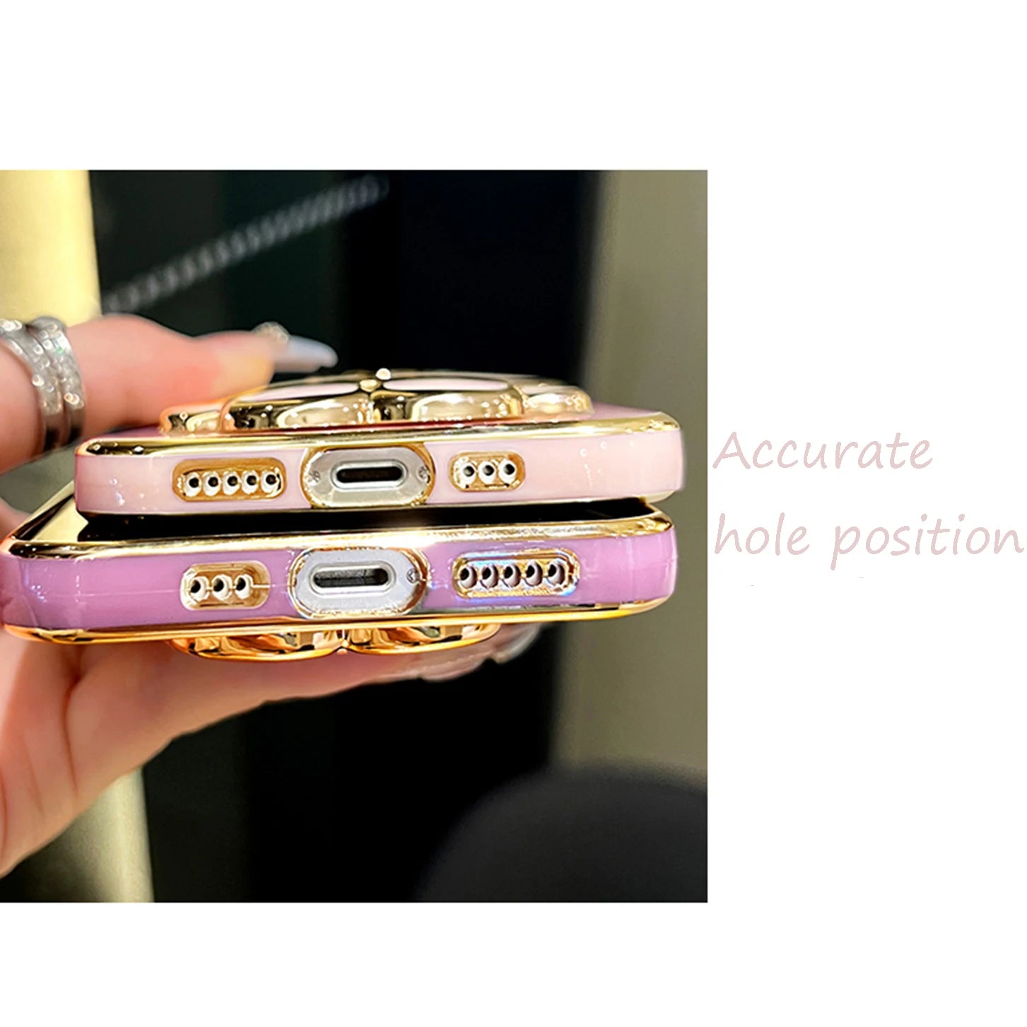 Mirror Rabbit Flower Strap Case For iPhone 14 13 12 11 Pro Max 13Pro 12Pro X XR Xs Max 6 7 8 Plus Stand Cover