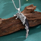 2pcs Black White Wolf Tooth Shape Necklace Set Y2K Stainless Steel Chain Pendant Necklace Jewelry Wedding Party Festival Gifts