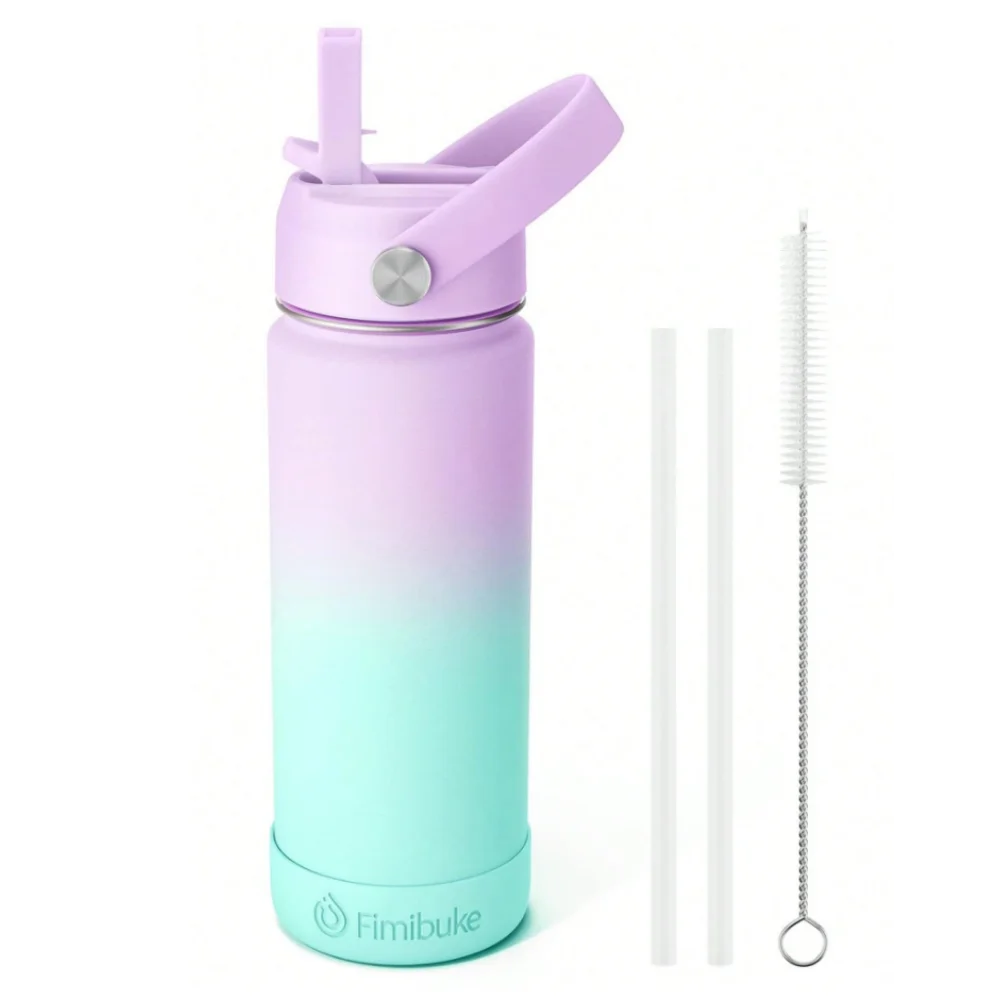 Water Bottle With Straw, 18oz 18 8 Stainless Steel Water Bottles With Lid, Tumbler Double Wall Vacuum Leak Proof Water Bottle F mbzr