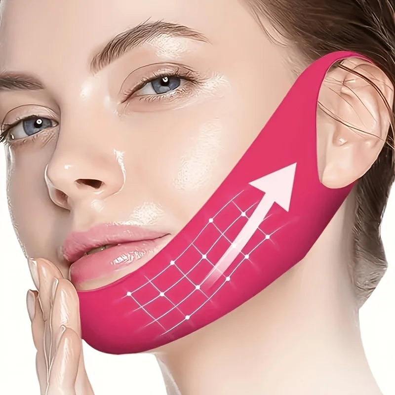 V-Shaped Cooling Slimming Face Mask: Removes masseter muscles, tightens double chin, burns facial fat, deeply hydrates, shaping bandage anti-aging beauty product, new product launch mbzr