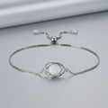 OXTAO White Opal Water Drop Necklace Bracelet Female Jewelry 925 Sterling Silver 7x10mm Pear Shape Cut Hollow Pendant Adjustable mbzr