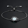 OXTAO White Opal Water Drop Necklace Bracelet Female Jewelry 925 Sterling Silver 7x10mm Pear Shape Cut Hollow Pendant Adjustable mbzr