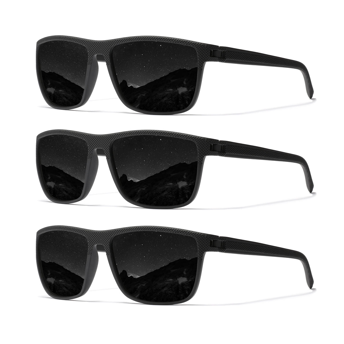 KINGSEVEN 3pcs Sunglasses For Men luxury Polarization High Quality TR90 UV400 Eyewear Eye Protection Glasses