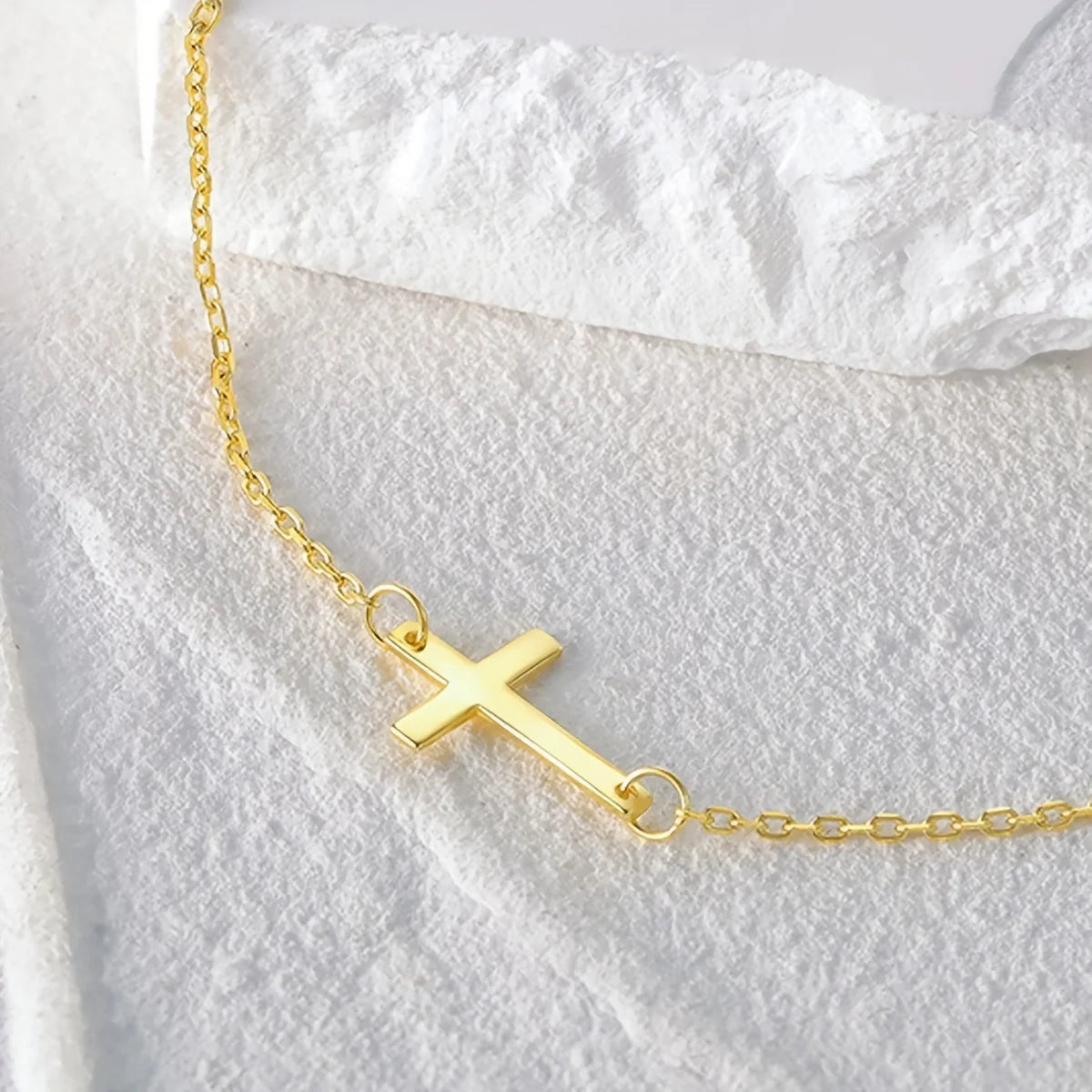 1 piece stylish and simple whole body stainless steel cross accessories women's chain bracelet suitable for daily wear