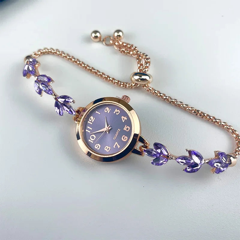 Elegant Women Watches Luxury Rhinestone Bracelet Bracelet Quartz Watch Reloj Mujer Girls Clock Gift（Without Box） mbzr