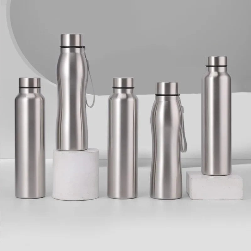 High Quality 1000ml Stainless Steel Sport Water Bottle Single-layer Rugged Water Cup Metal Flask Drinkware Camping Sports Gym mbzr