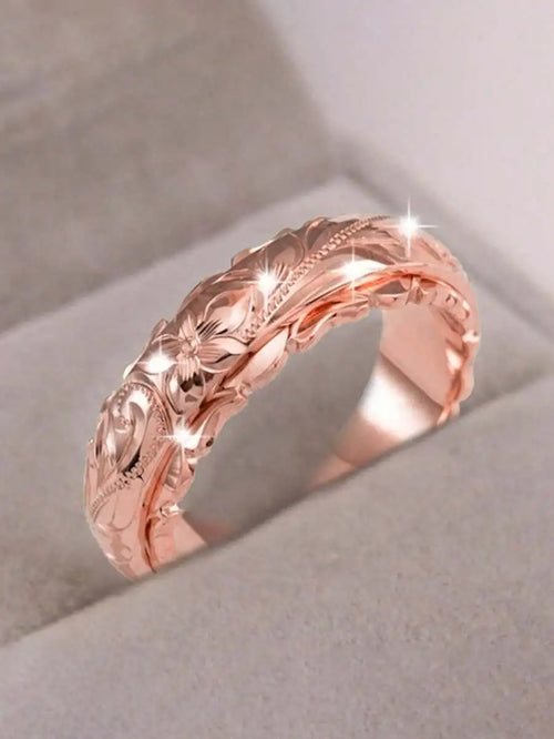 1pc Elegant Flower Design Ring, Gift For Women, Suitable For Wedding, Engagement, Anniversary, Party And Other Occasions