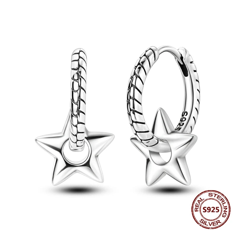 Fine Jewelry 925 Silver Rose Gold Plated Zircon Sparklin Hoop Earrings For Women mbzr