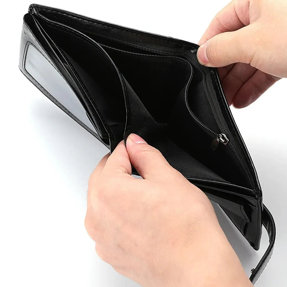 Men's Wallet Large Capacity Multi-Function Short Wallet Multi-slot Zipper Coin ID Credit Card Holder Men's Wallet mbzr
