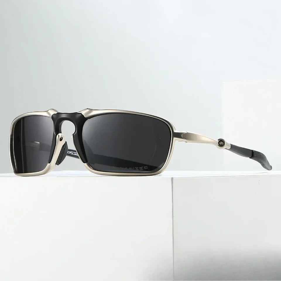 Outdoor Polarized Glasses Xmetal Badman Alloy Polygonal Glasses Silver Frame Polarized Goggles Cycling Outdoor Sports Goggles mbzr
