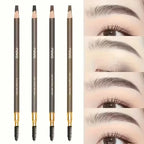 4 Pack Waterproof Eyebrow Pencils - Dual-Ended with Spoolie Brush | Smudge Proof Long Lasting Microblading for Tattooed Brows, S mbzr
