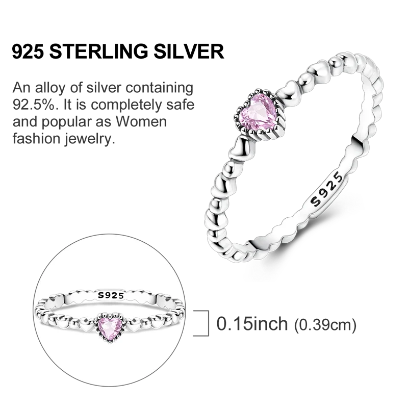 Original 925 Sterling Silver Ring Colorful Diamonds Cubic Zircon Finger Ring for Women