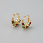 Mexican Style Metal Hollow Asymmetrical Hoop Earrings for Banquets Anniversary Couple Ear Jewelry Valentines Mother's Day Gift mbzr