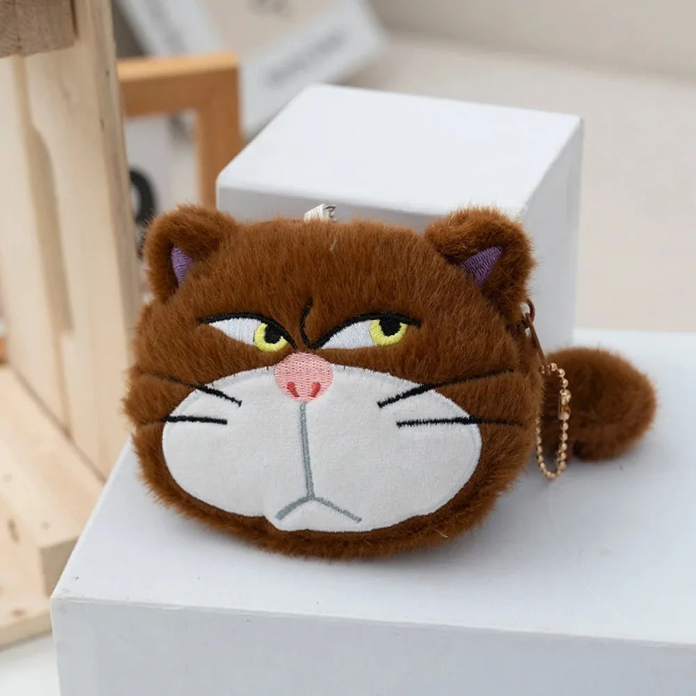 Cute Cartoon Cat Plush Coin Purse Keychain Earphone Storage Bag Backpack Hangings Ornament Gifts mbzr