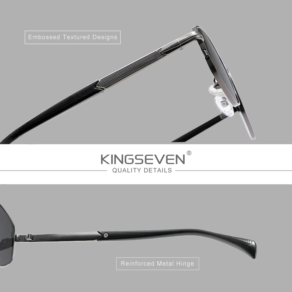 KINGSEVEN Sunglasses Men Oval Frame Glasses High Quality Vintage Driving Luxury Women Causal Eyewear