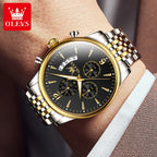 OLEVS Men's Watches Waterproof Luminous Sport Watch Chronograph Multifunction Business Fashion Gold Men's Quartz Watch 2867 mbzr