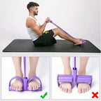 Multi-Functional Fitness Resistance Band Set - 4 tubes of elastic yoga pedal pull bands and fitness bands with handles for total body training, abdominal/lower back/arms/legs weight loss and stretching mbzr