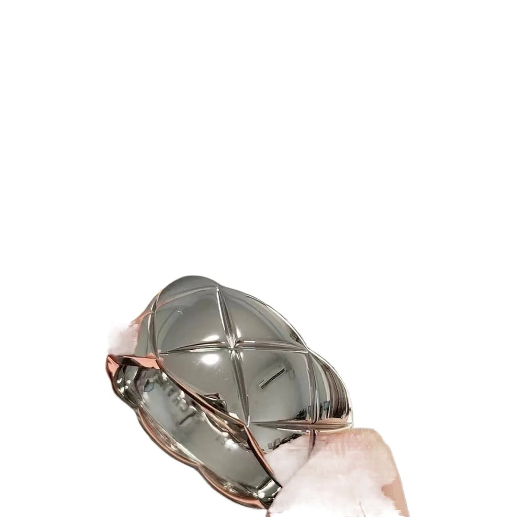 Stainless Steel Rhombus Textured Wide Band Ring, Crisscross Groove Matte Polished Ring, Gold & Silver Two Tone Minimalist Stackable Ring for Women