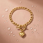 Women's stainless steel 18K gold bracelet that does not fade for a long time   fashionable heart shaped cross and starfish bracelet   luxury