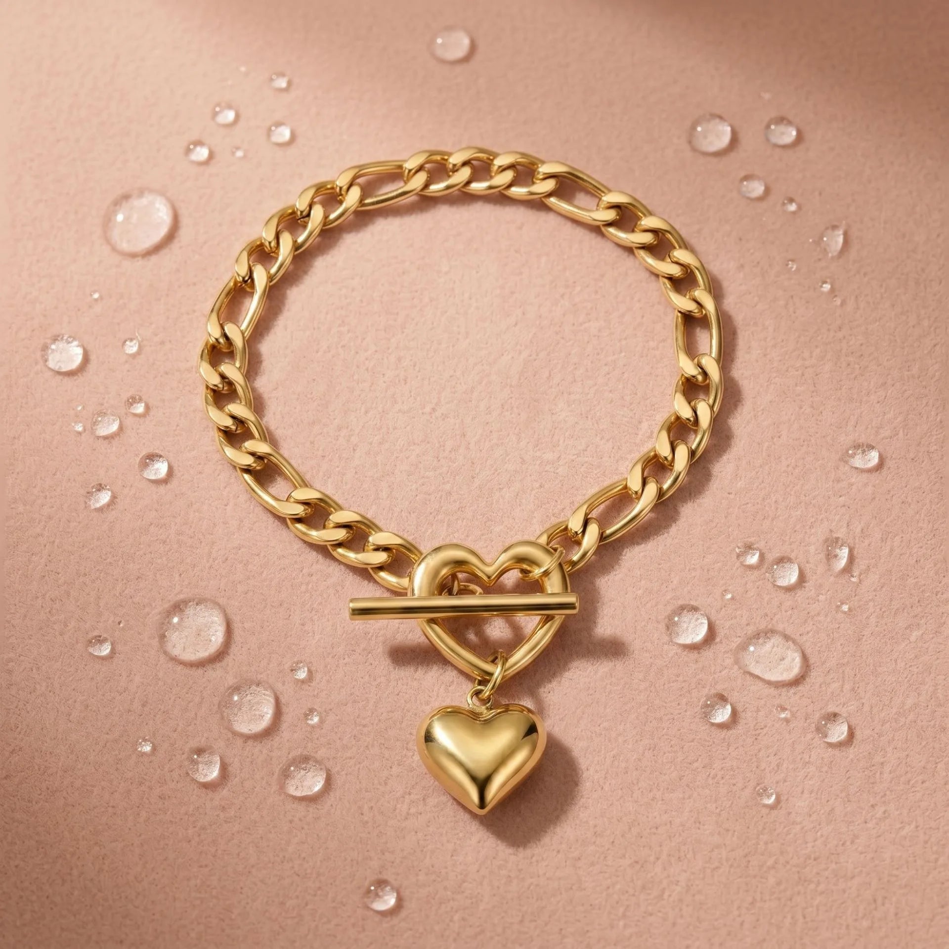 Women's stainless steel 18K gold bracelet that does not fade for a long time   fashionable heart shaped cross and starfish bracelet   luxury