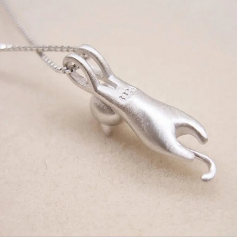 Popular 925 Sterling Silver Jewelry Fashion Simple Animal Cute Kitty Clavicle Chain Pendant Cat Necklaces XL003 925 sterling silver mbzr