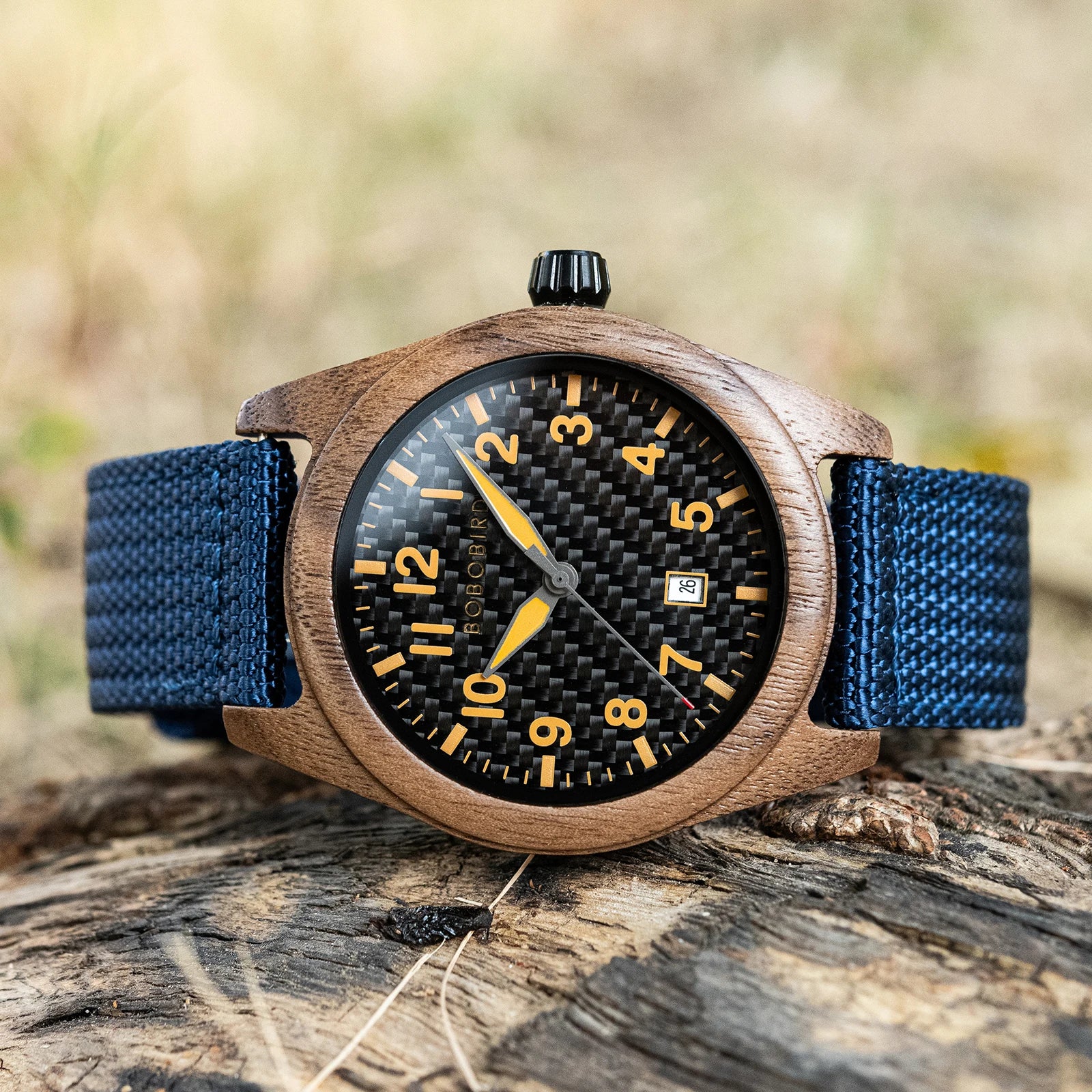 Fashion Wristwatch 41MM Sports Big Dial Luminous Hands BOBO BIRD Casual Men's Quartz Watch with Nylon Strap 2026 New US Local Delivery