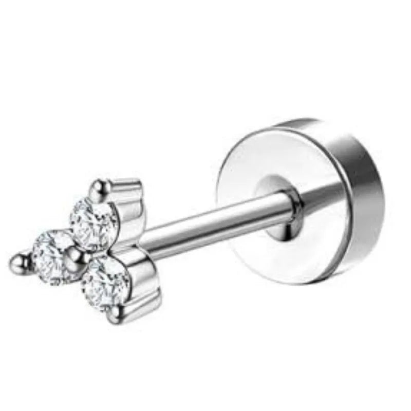 Bobisty 1pc Earrings for Sensitive Ears Surgical Stainless Steel Earrings for Women Dainty Flat Back Earring Stud Hoop Cartilage