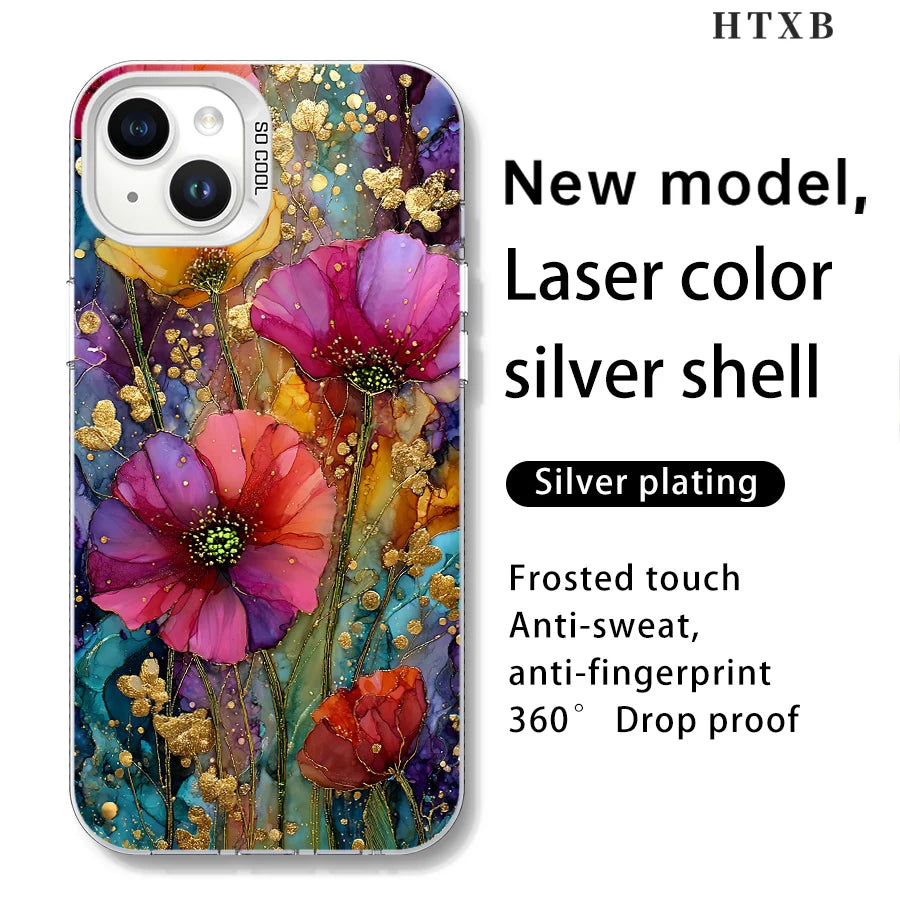 Gilded Flower Shadow Phone for iPhone 17 to 11 Pro Max Plus