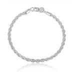 Charm 925 sterling silver Accessories Men 4MM 40-60cm 2PCS Rope Chain Necklace Bracelet Women Fashion Wedding Gift Jewelry mbzr