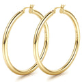14K Chunky Gold Plated Hoop Earrings for Women 925 Sterling Silver Post Hollow Tube Hoops Earrings 4mm Thick Hoop Earrings Hypoallergenic Lightweight Gold Big Large Hoop Earrings 25/30/40/50/60/70MM