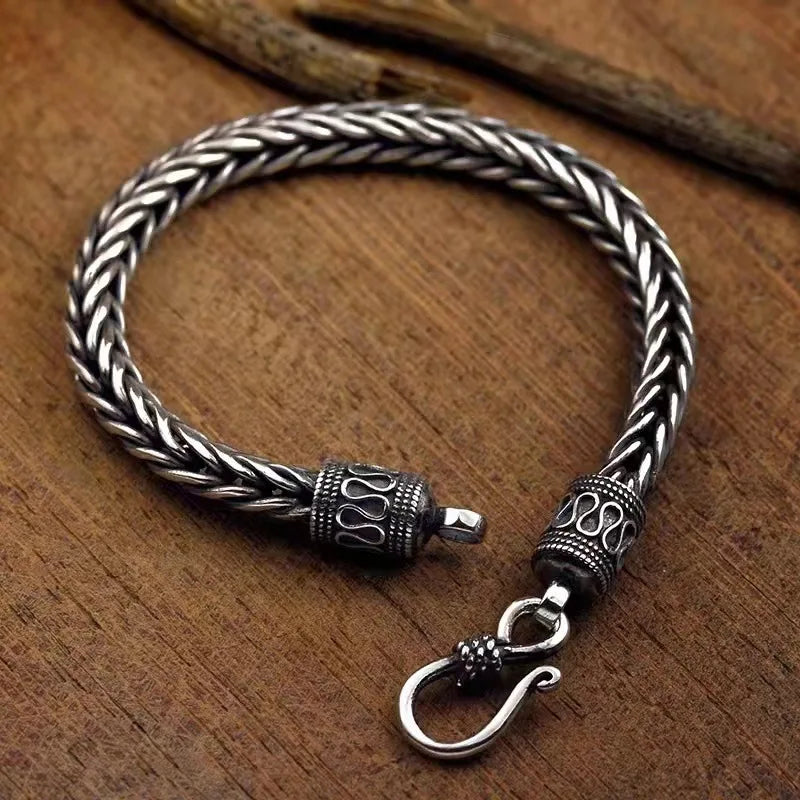 925 Sterling Silver Bracelet Chain Vintage for Men Women Luxury Wedding Jewelry Engagement Fashion Party Gifts mbzr