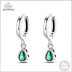 Hot 925 Sterling Silver Earrings Charm Simple Green Shiny Zircon Wedding Women Jewelry Gift mbzr
