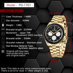 New Classic Men Watch PAGANI DESIGN Golden Green Luxury Quartz Watch For Men Automatic Date Speed Sport Chronograph AR Sapphire crystal Wristwatch Men Local Shipping