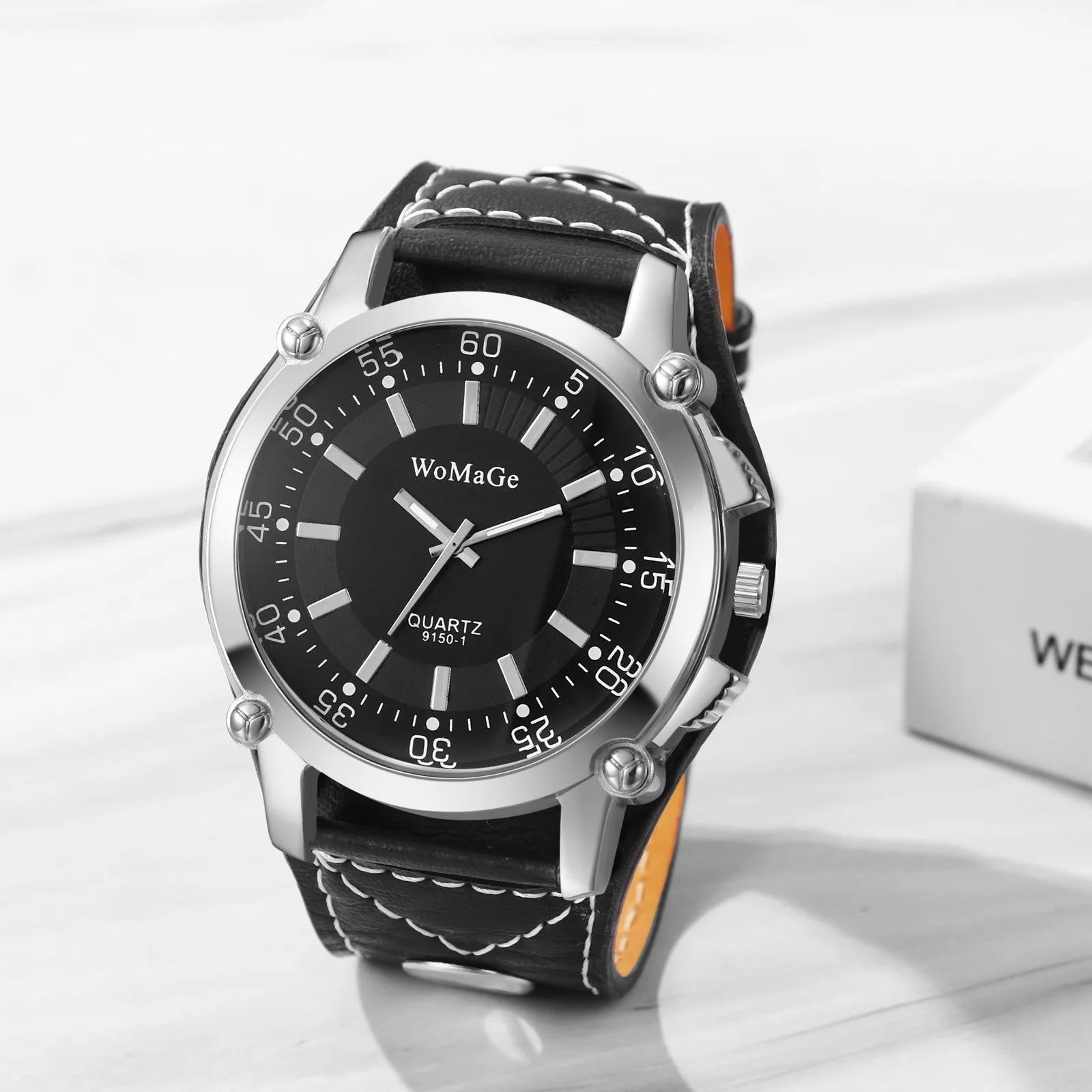 LANCARDO Punk Style Men's Watch Large Digital Dial Analog Quartz Wide Band Exaggerated Rock Motorcycle Casual Fashion Men Watch