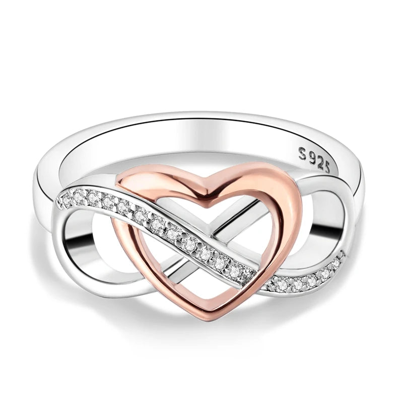 MULA Original 925 Sterling Silver Rings High Quality Eternal Love Rings For Women Lady Wedding Band Party Fashion Jewelry Gift