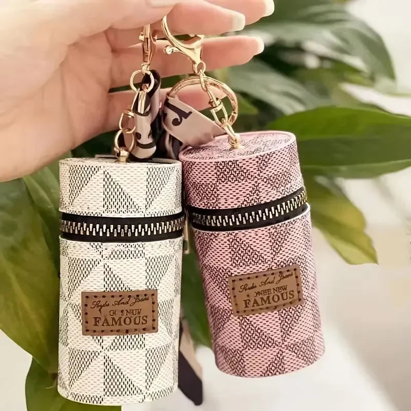 Mini Retro Coin Purse, Classic Pouch With Scarf Decor, Zipper Portable Multifunctional Lipstick Bag Vintage Flower Leather mbzr