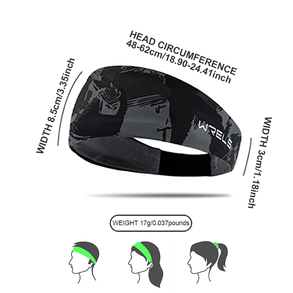 WRELS Sports Headband Sweatband Elastic Absorbent Sweat Fitness Breathable Basketball Cycling Jog Tennis Yoga Gym Head Band mbzr