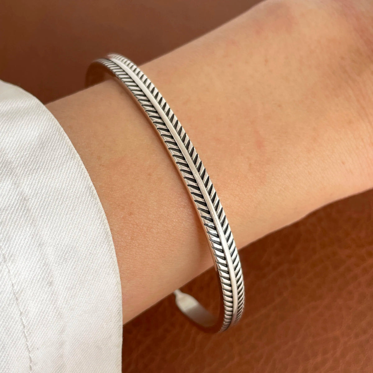 Chain and Link Bracelets Vintage Handmade Simple Retro Black Stone 925 Silver