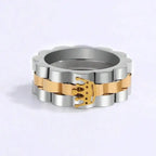 1pc Minimalist Golden Crown Stainless Steel Ring