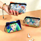 Classic Romantic Anime U-Urusei Y-Yatsura Oxford Coin Wallet Detachable Carabiner Hook Compact Storage Bag For Outdoor Shopping