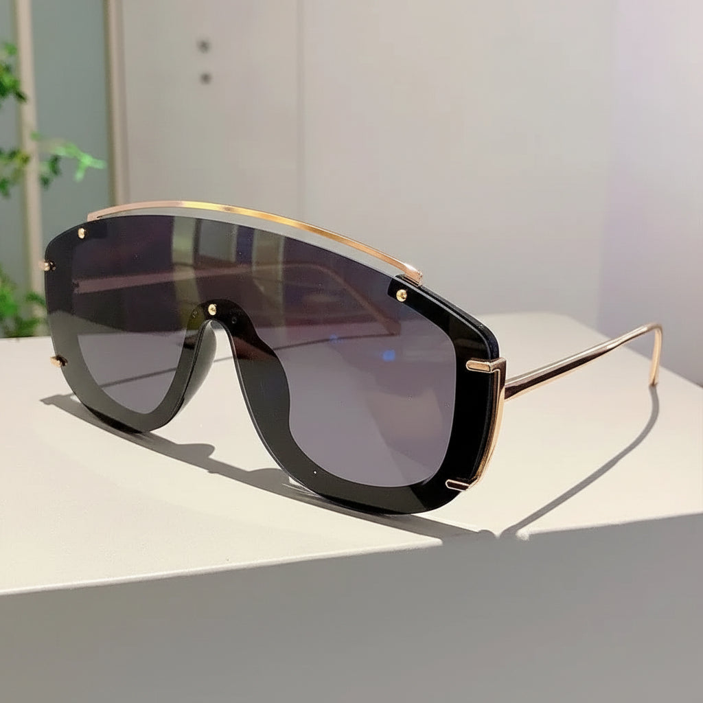 Fashion Leopard Women Sunglasses Stylish Gradient Outdoor Sports Shades Luxury Metal Design Oversize Men Sun Glasses mbzr