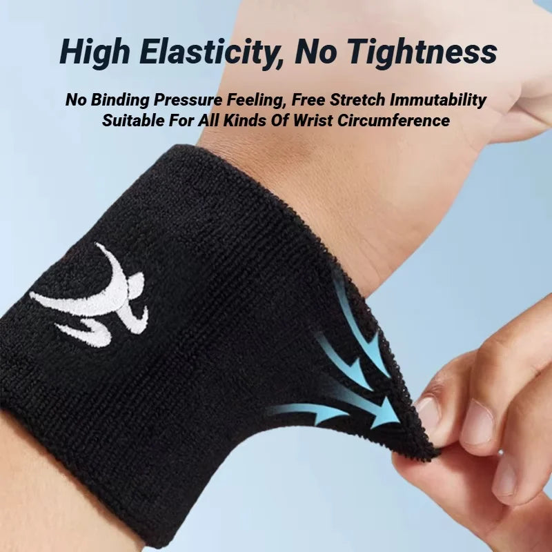 Non-slip fitness wristband - high-strength elastic sports strap, suitable for running, basketball, weightlifting - sweat-absorbing support protective gear - suitable for all hand types of men and women (black/blue/red) - trai mbzr