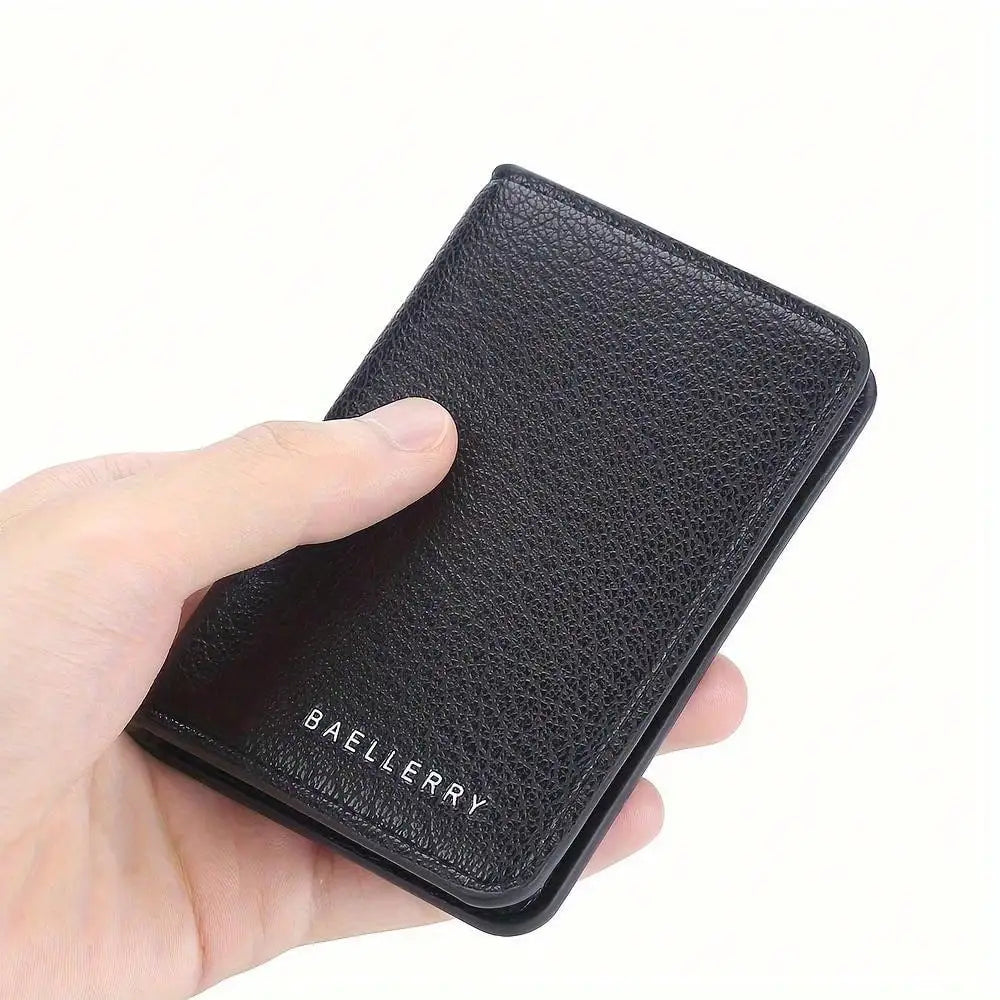 Mens Minimalist Slim Wallet - Pu Leather Credit Card Holder Bag Front Pocket Purse - For Men - Perfect Gift For Birthday & Travel