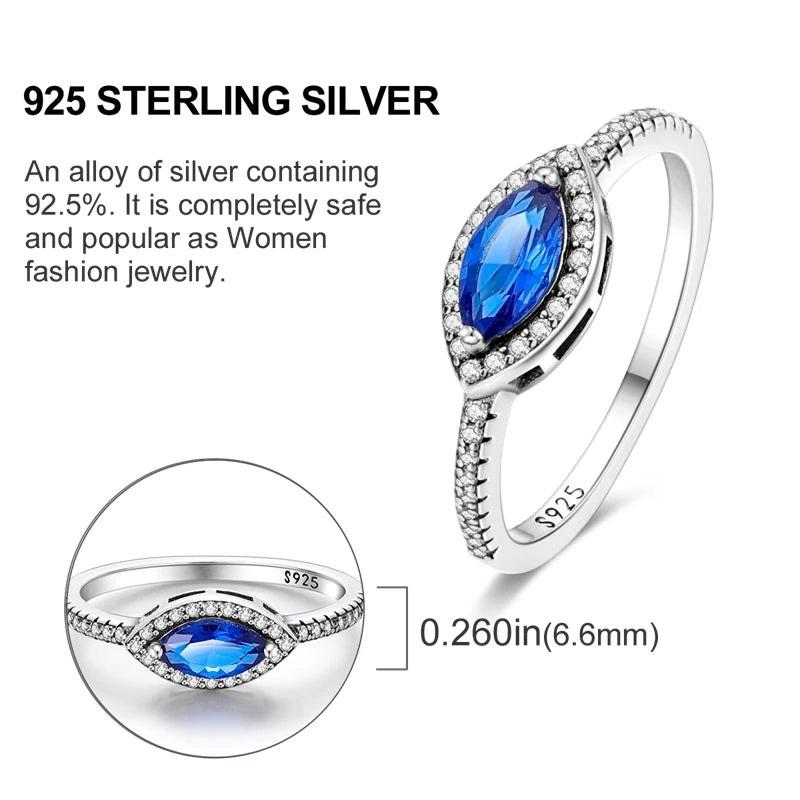 Original 925 Sterling Silver Ring Colorful Diamonds Cubic Zircon Finger Ring for Women
