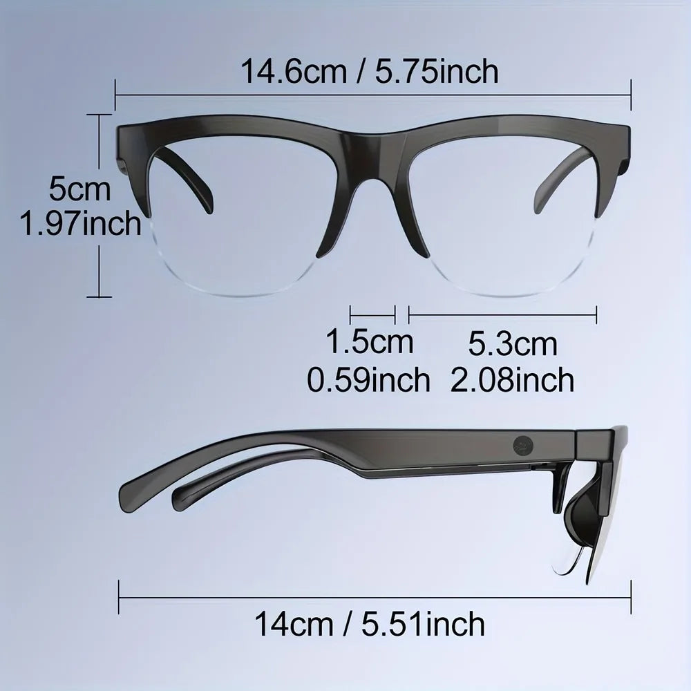 Wireless smart glasses with audio and voice calls, smart glasses for outdoor travel to facilitate calls and listen to music, rechargeable music glasses with built-in microphone mbzr