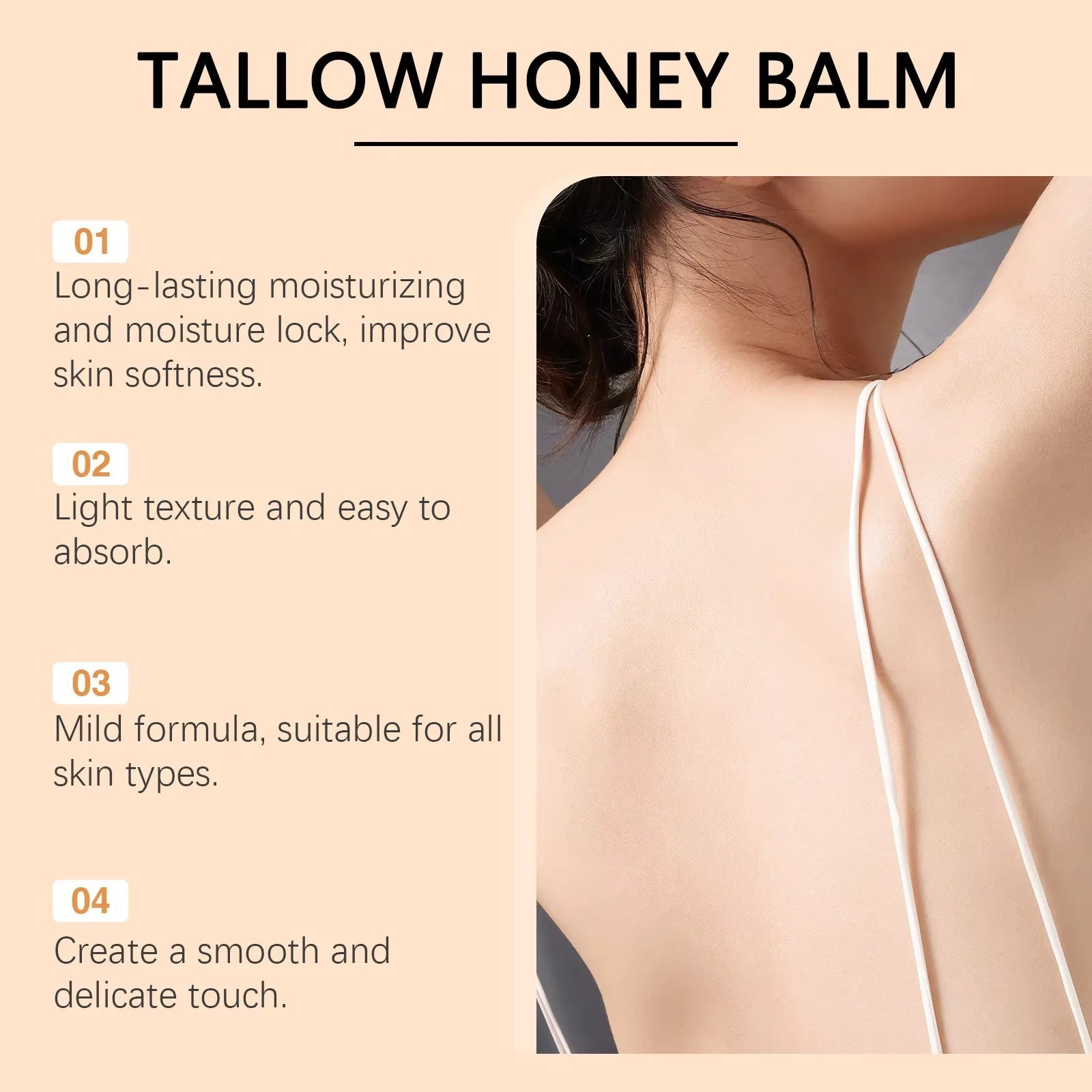Tallow Honey Balm Glowing Hydrating Skin Enhacne Elasticity Improve Dullness Fade Fine Lines Firming Face Body Moisturize Cream mbzr