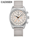 CADISEN Titanium TI-7 MULTISYNC New Moon Mens Watches Canvas Chronograph VK63 Men Gift AR Sapphire Luxury Quartz Watch For Man