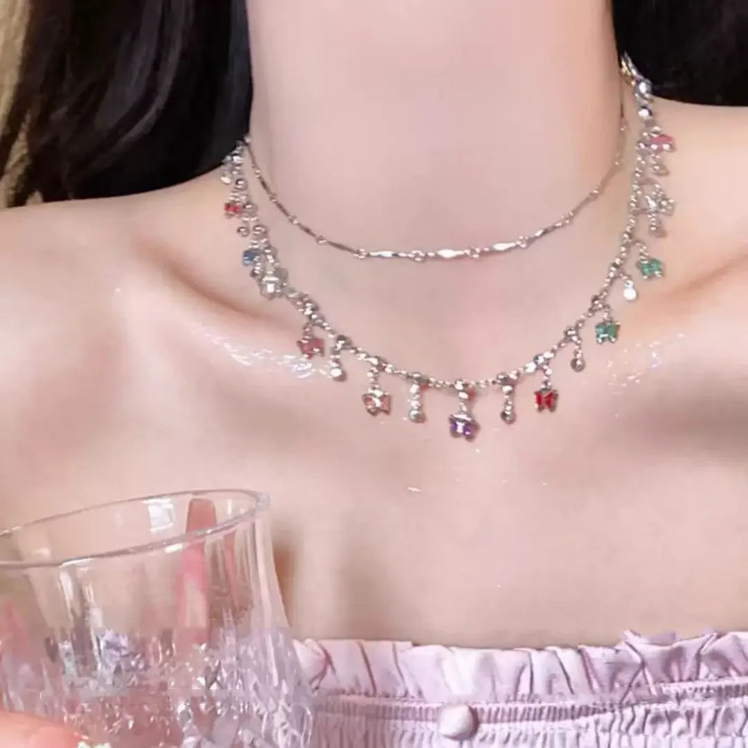 Luxury Crystal Butterfly Pendant Necklace for Women