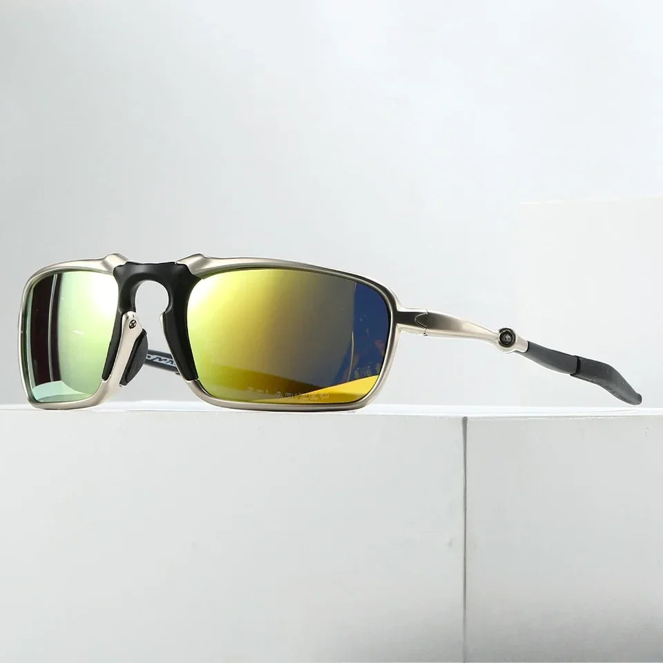 Outdoor Polarized Glasses Xmetal Badman Alloy Polygonal Glasses Silver Frame Polarized Goggles Cycling Outdoor Sports Goggles mbzr